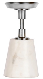 Küünlahoidja Kayoom Fayya 125, alumiinium/marmor, Ø 10 cm, 22 cm, valge/hõbe