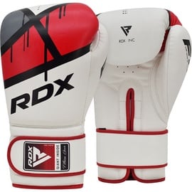 Боксерские перчатки RDX F7 BGR-F7R-12oz, белый/красный, 12 oz