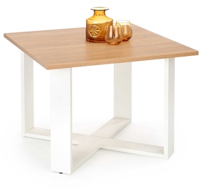 Kafijas galdiņš Halmar Cross, balta/ozola, 670 mm x 670 mm x 500 mm