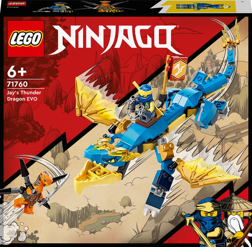 Konstruktors LEGO® NINJAGO® Jay pērkona pūķis EVO 71760, 140 gab.