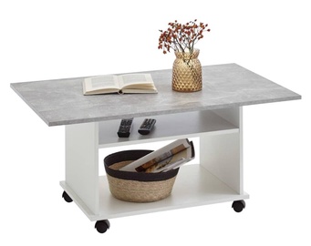 Журнальный столик VLX, белый/серый, 100 см x 60 см x 45 см