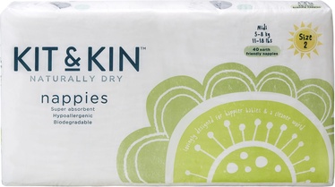 Autiņbiksītes Kit & Kin Nappies Naturally Dry, 2 izmērs, 5 - 8 kg, 40 gab.