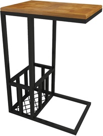 Журнальный столик Kalune Design Prag C, черный/дерево, 450 мм x 300 мм x 620 мм