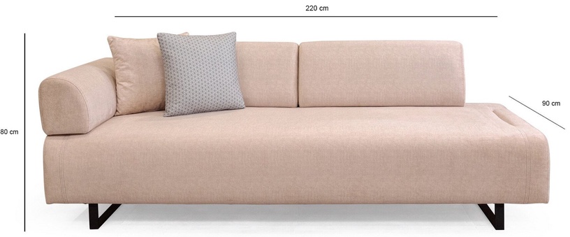 Диван-кровать Hanah Home Infinity with Table, светло-коричневый, 90 x 220 см x 80 см