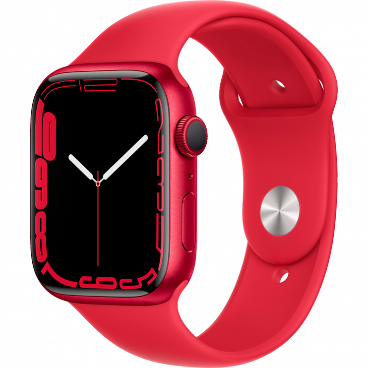 Nutikell Apple Watch Series 7 GPS, 45mm RED Aluminium Case with RED Sport Band - Regular, punane
