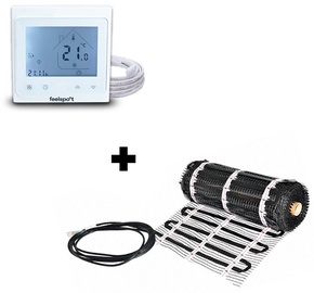Отопительный мат Warmset Black + Programmable Thermostat WTH51.36, 0.5 м x 9 м, 4.5 м², 675 Вт