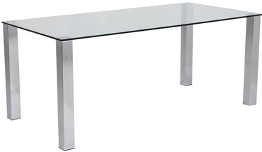 Обеденный стол Kante, прозрачный/хромовый, 180 см x 90 см x 75 см