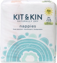 Autiņbiksītes Kit & Kin Nappies Naturally Dry, 1 izmērs, 2 - 6 kg, 20 gab.