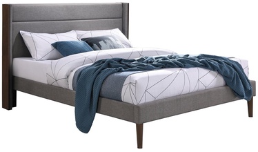 Кровать двухместная Home4you Texas, 160 x 200 cm, серый/ореховый, с решеткой