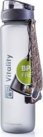 Ūdens pudele G21 Vitality, caurspīdīga/pelēka, tritāns, 1 l