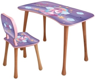 Комплект мебели для детской комнаты Kalune Design PMTK10-CHR-SET, фиолетовый/дерево