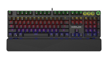 Klaviatūra Krux Crato Pro RGB Outemu Brown EN, melna