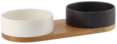 Söögikauss Labbvenn Vuku Ceramic Double Buffet Small White/Black, 0.2 l