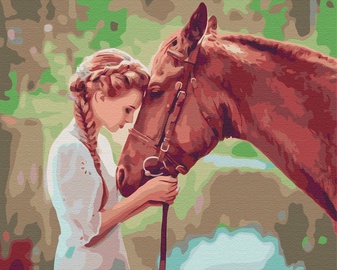Krāsošanas komplekts Symag Paint It! Girl With a Horse BS51819, daudzkrāsains