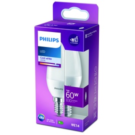 Лампочка Philips LED, холодный белый, E14, 7 Вт, 830 лм