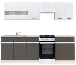 Кухонный гарнитур Junona Line 230, белый/серый, 230 м