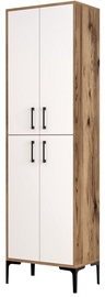 Jalatsikapp Kalune Design Berlin A, valge/pähklipuu, 35 cm x 60 cm x 200 cm