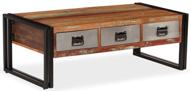 Kafijas galdiņš VLX Solid Reclaimed Wood 244941, melna/koks, 1000 mm x 500 mm x 350 mm