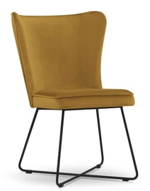 Ēdamistabas krēsls Micadoni Home Celestine 7 MIC_CH_F2_2_CELESTINE7, spīdīga, melna/sinepju, 54 cm x 60 cm x 85 cm