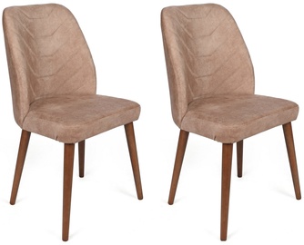 Ēdamistabas krēsls Kalune Design Dallas 553 V2 974NMB1658, matēts, brūna/gaiši brūna, 49 cm x 50 cm x 90 cm, 2 gab.