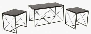 Набор журнальных столиков Kalune Design Defne, черный/антрацитовый, 45 - 50 см x 100 см x 52 см