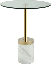 Kafijas galdiņš Kayoom Lana 125, zelta/balta, 46 cm x 46 cm x 53 cm