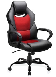 Biroja krēsls F-003, 64 x 66 x 108 - 118 cm, melna/sarkana