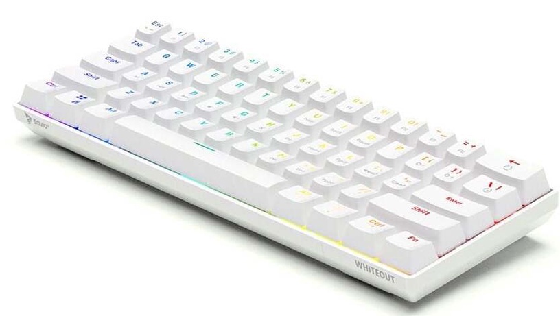 Клавиатура Savio Mechanical Keyboard Whiteout Blue Outemu Blue Английский (US), белый
