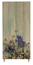 Skapis Kalune Design Stil 727, brūna/daudzkrāsains, 90 cm x 52 cm x 192 cm