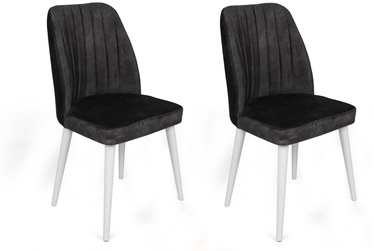 Ēdamistabas krēsls Kalune Design Alfa 497 974NMB1649, balta/antracīta, 49 cm x 50 cm x 90 cm, 2 gab.