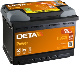 Akumulators Deta Power DB740, 12 V, 74 Ah, 680 A