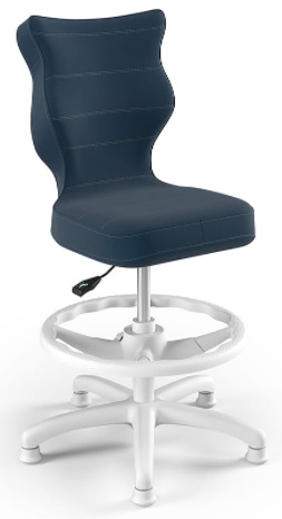 Bērnu krēsls Petit VT24, balta/tumši zila, 370 mm x 820 - 950 mm