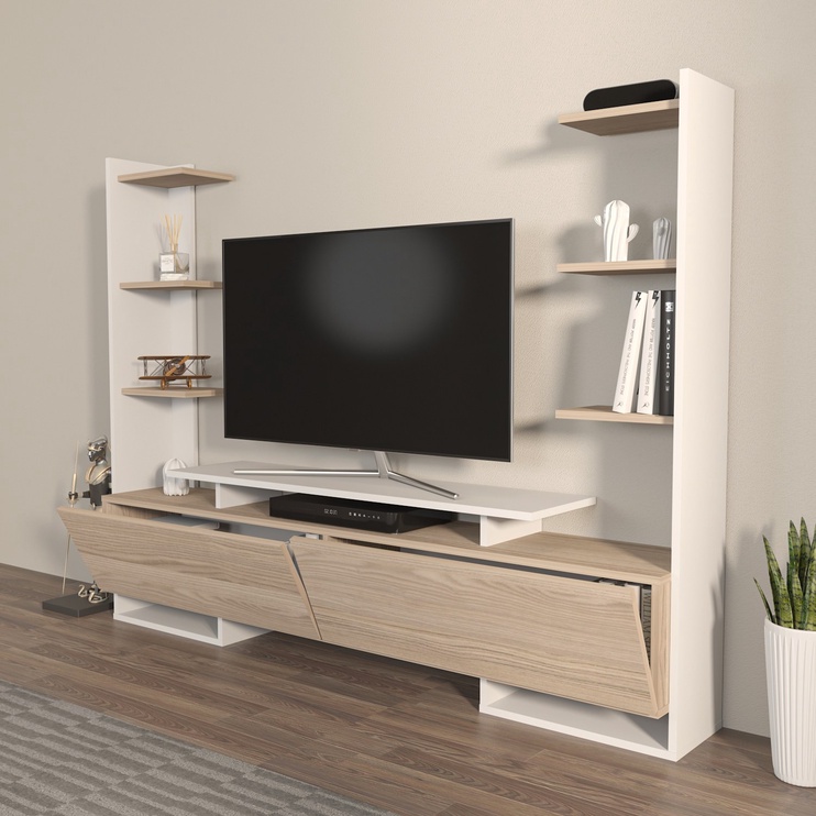 TV-laud Kalune Design Ava, valge, 31.7 cm x 183.6 cm x 140 cm