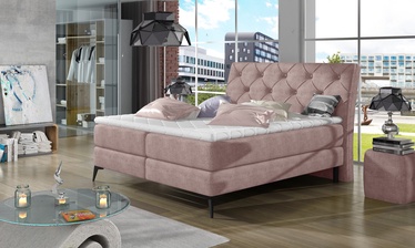 Кровать Laos Omega 91, 140 x 200 cm, розовый, с матрасом, с решеткой
