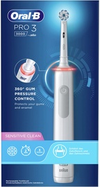 Электрическая зубная щетка Braun Oral-B Pro 3 3000 Sensitive Clean, белый