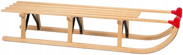 Санки Nijdam 50DA05, коричневый/красный, 120 см x 30 см