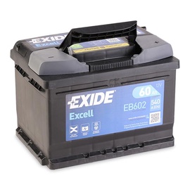 Akumulators Exide Excell EB602, 12 V, 60 Ah, 540 A