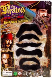 Аксессуар Pirate Mustache Kit, черный, 6 шт.