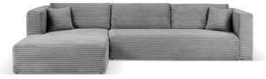 Stūra dīvāns Micadoni Home Diego, pelēka, kreisais, 340 x 180 cm x 85 cm