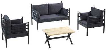 Välimööbli komplekt Floriane Garden Manyas 679HVN1147, must/antratsiit, 4 istekohta