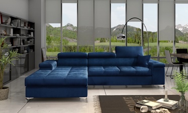 Stūra dīvāns Ricardo Monolith 77, zila, kreisais, 205 x 280 cm x 90 cm