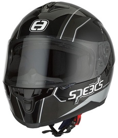 Мотоциклетный шлем Speed Race II, L, серебристый/черный