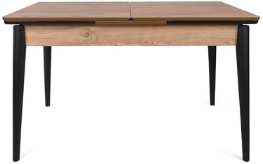 Pusdienu galds izvelkams Kalune Design Sigma 991, melna/valriekstu, 80 cm x 130 cm x 70 cm