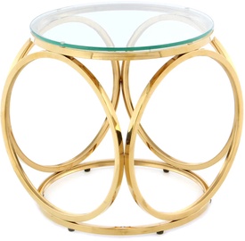 Kafijas galdiņš Kayoom Whitney 125, caurspīdīga/zelta, 40 cm x 40 cm x 42 cm