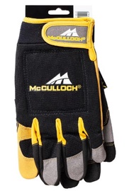 Рабочие перчатки для сварочных работ McCulloch 577616526, полиэстер/кожа, черный/желтый, 12, 2 шт.
