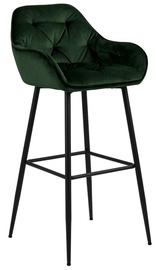 Bāra krēsls Home4you Brooke AC90453 AC90453, melna/tumši zaļa, 55 cm x 52 cm x 103.5 cm