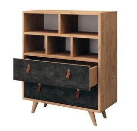 Kummut Kalune Design Marco, tamm/tumehall, 40 x 70 x 85.6 cm