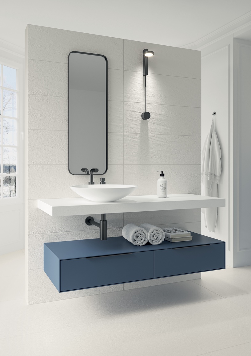 Flīzes, keramika Ceramika Paradyz Nightwish SSR-250X750-1-NIGH.BIA, 75 cm x 25 cm, balta