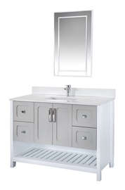 Комплект мебели для ванной Kalune Design Yampa 48, белый/серый, 54 x 120 см x 86 см