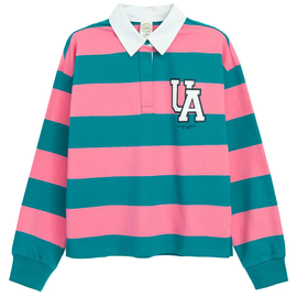 Krekls ar garām piedurknēm, meitenēm Cool Club Stripes CCG2720949, rozā/piparmētra, 158 cm